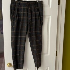 ASOS DESIGN MEN GRAY PLAID PANTS W32